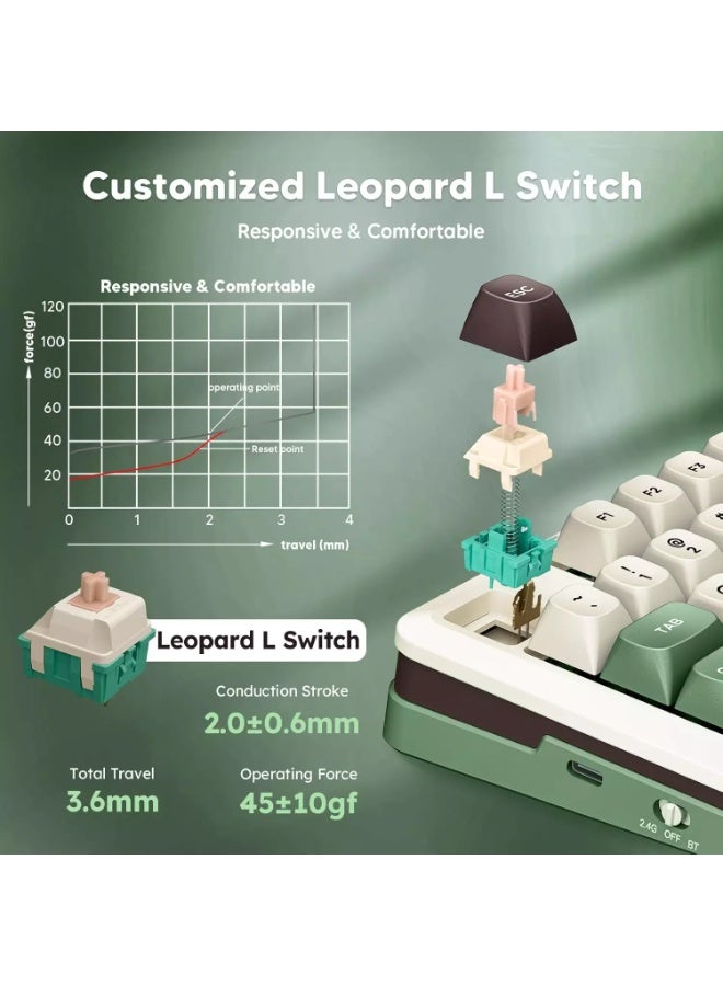 REDRAGON K681CGC Cyrus Pro RGB Mechanical Keyboard – 75% Layout, Tri-Mode Wireless & Wired (Bluetooth / 2.4GHz / USB-C), Gasket Mount, Hot-Swappable Switches, Multi-Function Knob, English Layout Only - Image 5